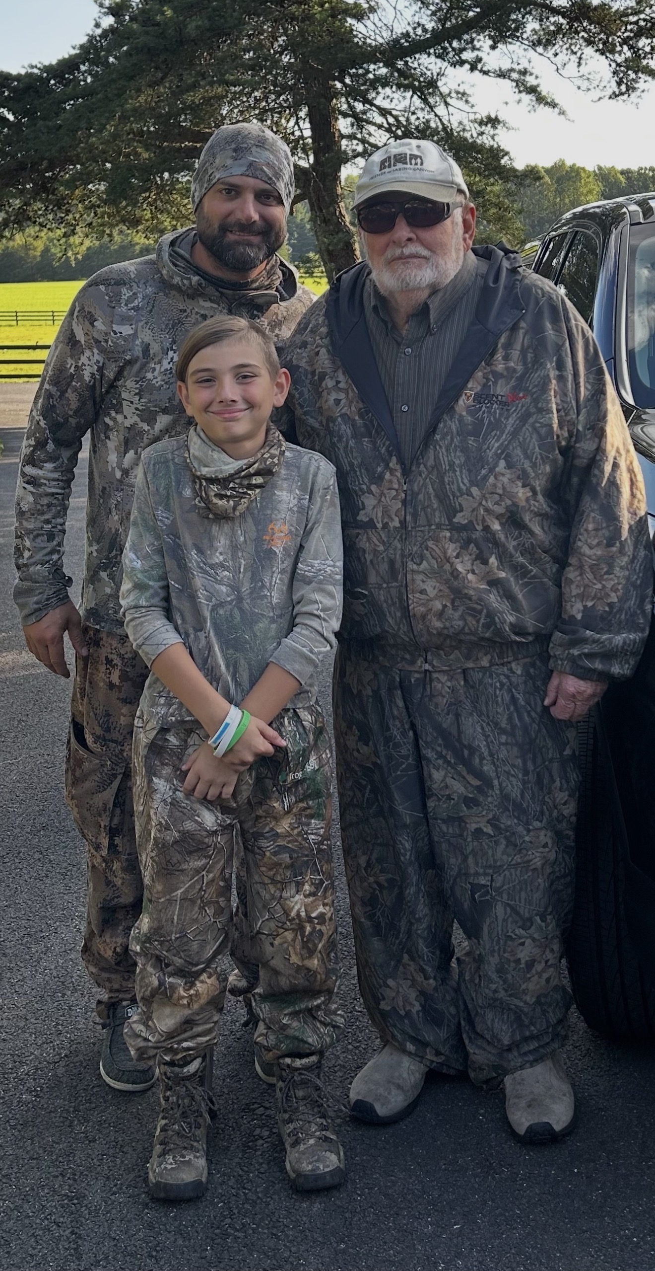 Mike Buckman with his father and son Lucas